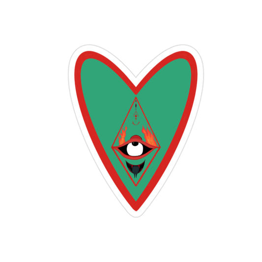 Fireheart Heart Transparent Die-Cut Sticker