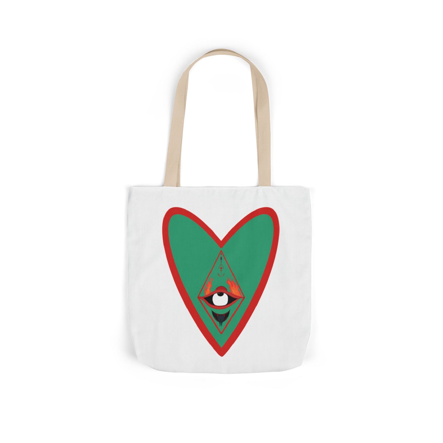 Fire Heart Canvas Tote Bag