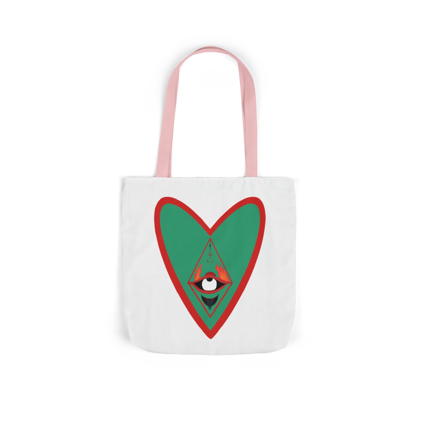 Fire Heart Canvas Tote Bag